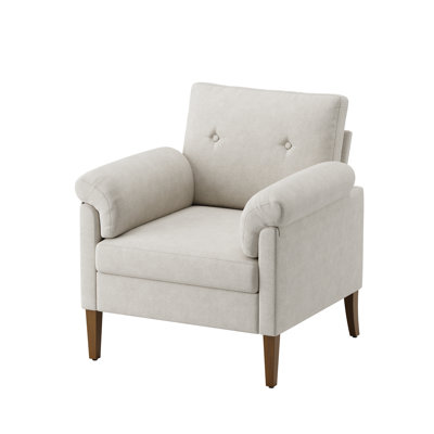 Fauteuils d'appoint capitonnés 32,28 po de largeur avec coussins d'accoudoirs amovibles et pieds en bois massif