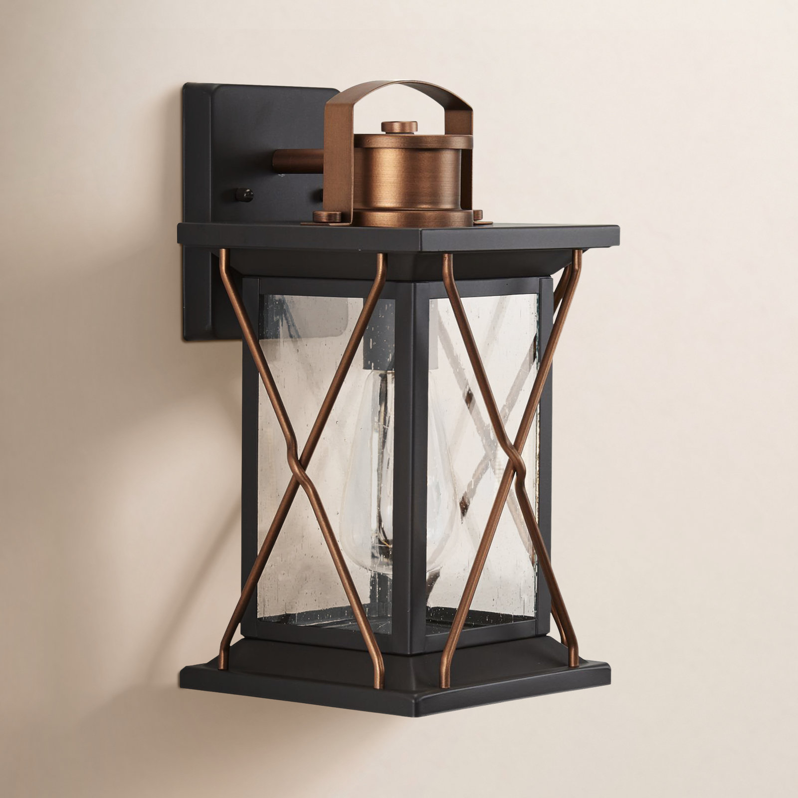 Inanna Single Light Outdoor Wall Light, Antique Bronze, 13" H x 6.5" W x 7.5" D