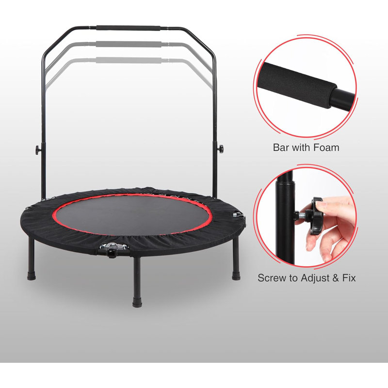 40"Foldable Fitness Trampoline With Adjustable Handle