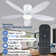 36/42/48" Flush Mount Low Profile Ceiling Fan With Light And Remote/app Control