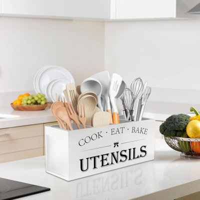 Wood Rectangle Flatware Caddy