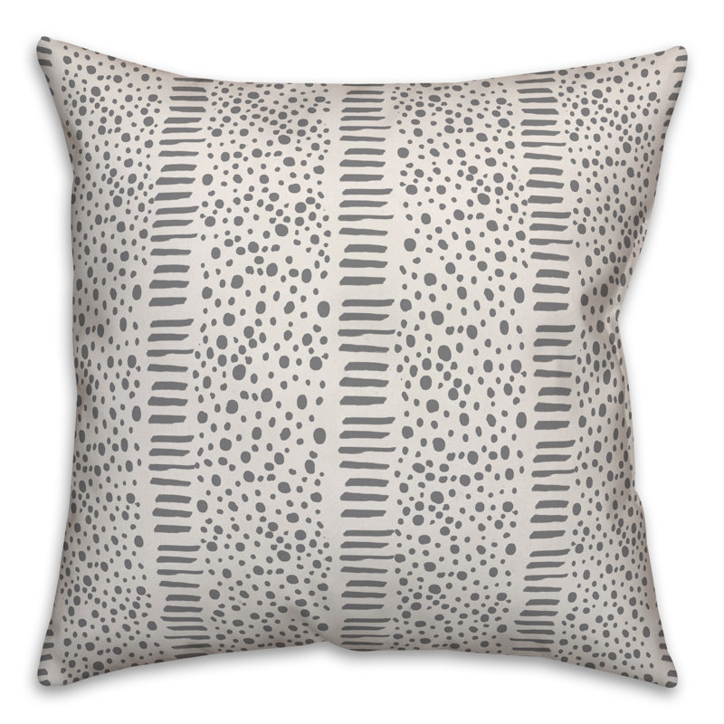  Coussin Dash, Gris géométrique 1, 18 po x 18 po