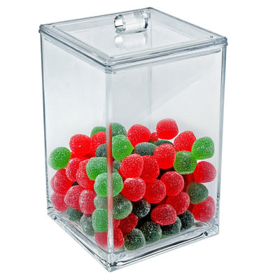 Square Candy Bin With Acrylic Lid – 1.04 Gallon Airtight Food Storage