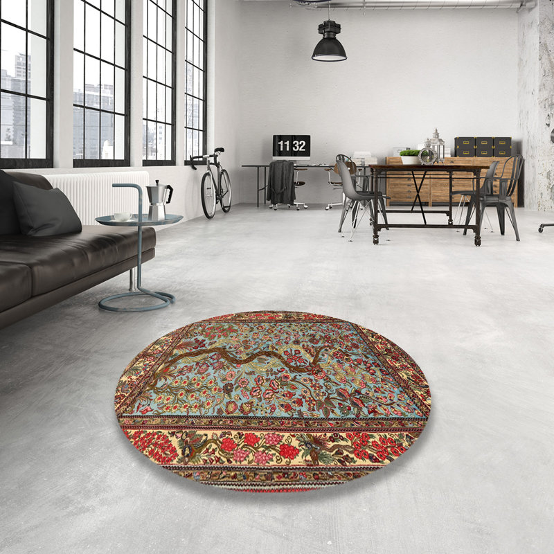 Lache Floral Indoor Rug, Round 6'