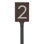 Floating Modern 6" Number Horizontal Address Plaque With Lawn Stake (1 Character) - Navy/Two Tone