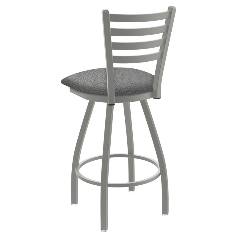 Tabouret de bar pivotant de 36" Evers, Nickel anodisé, Tissu - alpin graphique, Extra Tall (36” Seat Height)