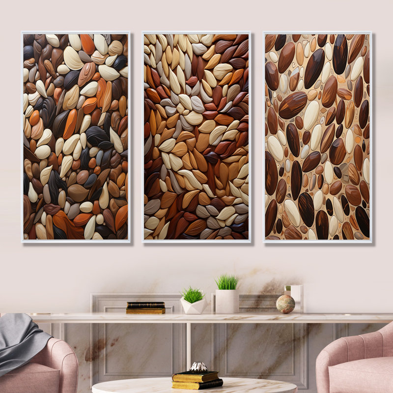 Collage de pierres de ballet Beans, Cadre flottant blanc, H 40 po x l 60 po