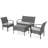 4 Piece Outdoor Furniture - Pe And Iron Grey Waterproof Fabric Cushions 44" X 27.5" 31.5 Pc Seating Structure Chat 44 27.5 In-54009481