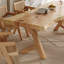 Table de salle à manger en bois massif Free Form Burlywood-2107623345