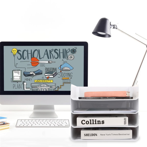 Inbox Zero 4-Tier Stackable Tabletop Storage Rack White - 31.5 Cm ...