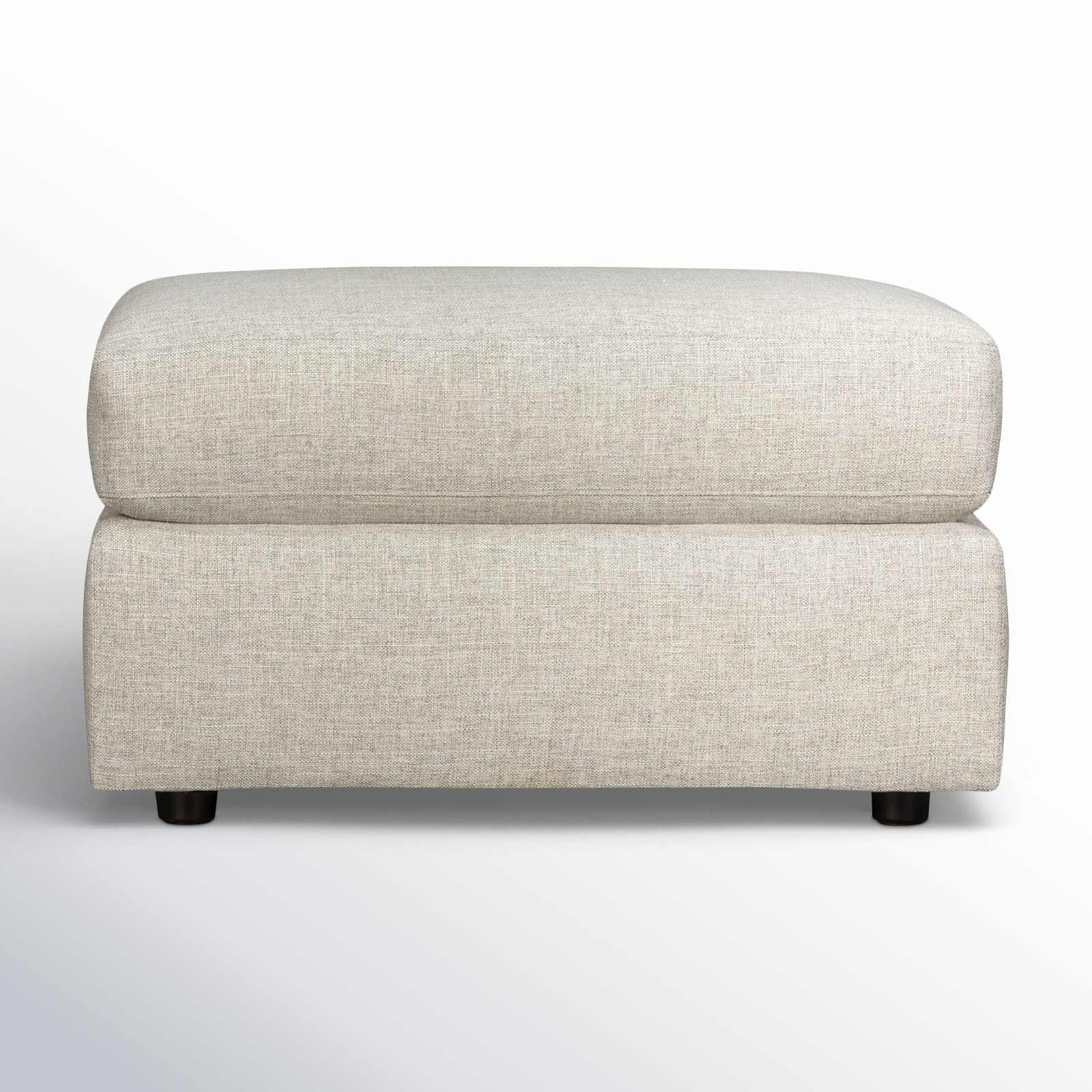 Cleo Upholstered Custom Ottoman, Turbo Ash Basketweave