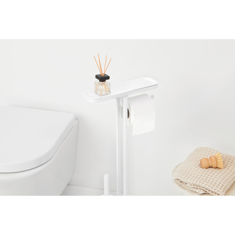 Brabantia MindSet toilet roll holder with shelf, mineral fresh white