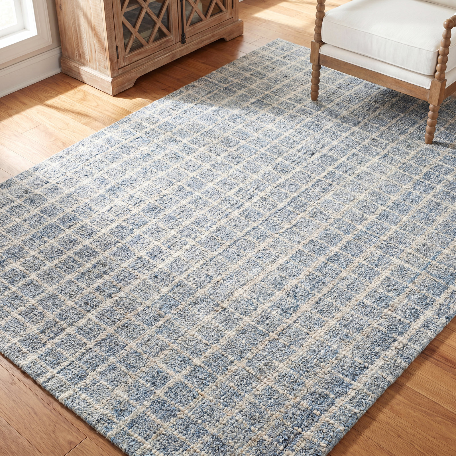 Conall Slate Hand Micro Hooked Wool Rug, Rectangle 7'6" x 9'6"