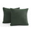Housses de coussin décoratif carrées en velours côtelé vert compression avec insertions-108211494