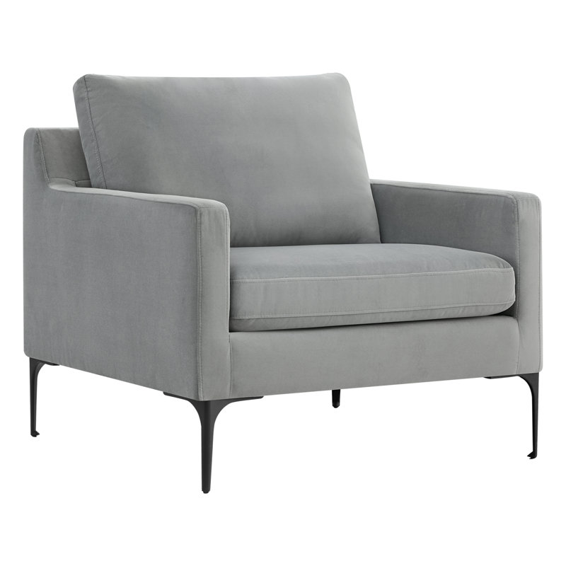 Chaise d'appoint moderne rembourrée avec coussins (ensemble de 2), Fog