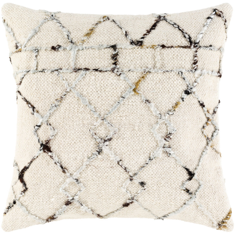 Nettie Embroidered Throw Pillow, Down