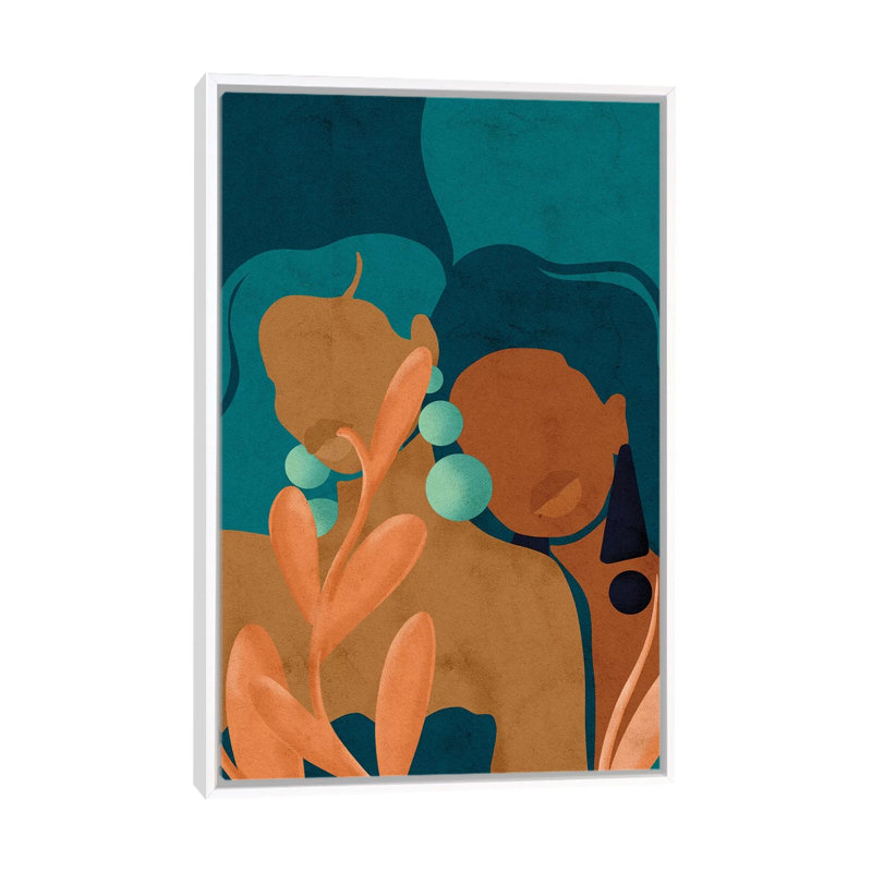 «Comfort» par Reyna Noriega - impression d'art graphique, H 26 po x l 18 po x 1,5 po, Toile blanche encadrée, Pas de tapis