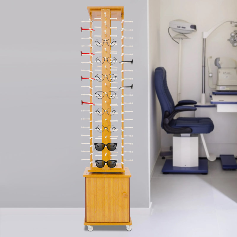 Rotating Glasses Storage Display Stand, Brown