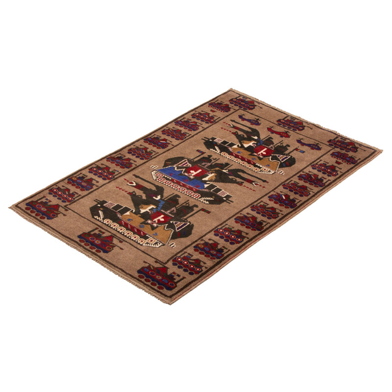 Tapis brun Rare War 3 pi 1 po x 4 pi 11 po