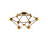 9-Light Antique Gold Cage Frame Flush Mount