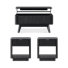 Brooklyn Side Tables (pair) + Lift-top Coffee Table, Black Set