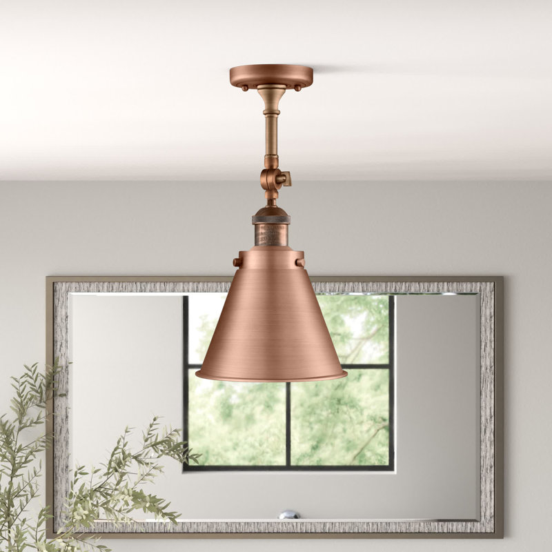 Plafonnier semi-encastré 8 lumières Donovan, Ampoule non incluse, Cuivre antique