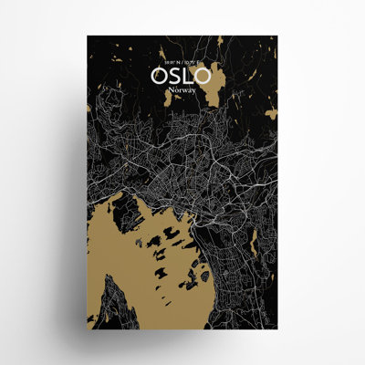 Oslo, carte de la ville, impression