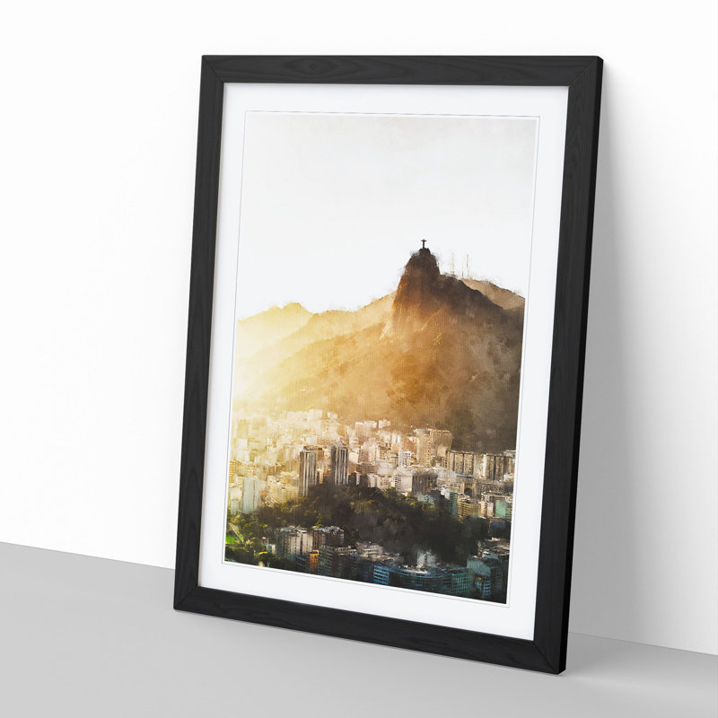 Christ the Redeemer in Rio Vol.3 - Picture Frame Graphic Art, Black Framed, 36cm H x 27cm W x 2cm D