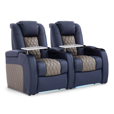 Reclining Sofa Zero Gravity Electricity Recliner Power Recliner Chair Top Grain Leather Movie Chair Gaming Seat With Tray Table USB Charging Cup Holders