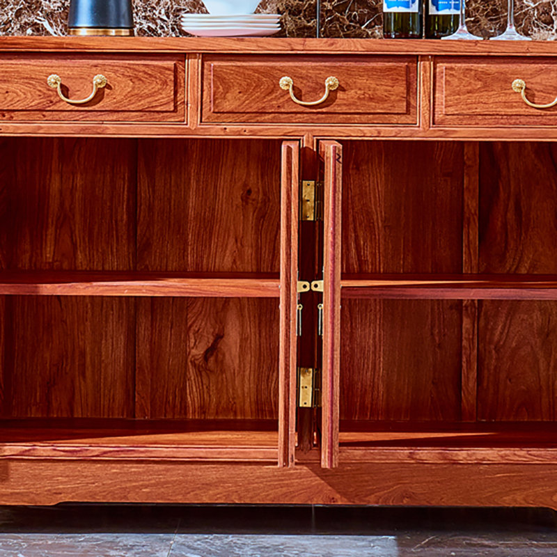 Solid Wood Chinese Sideboard, 34.6" H x 54.3" W x 15.7" D
