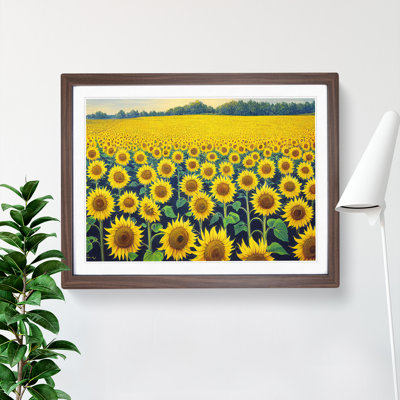 Cute Sunflower Field - Framed Print