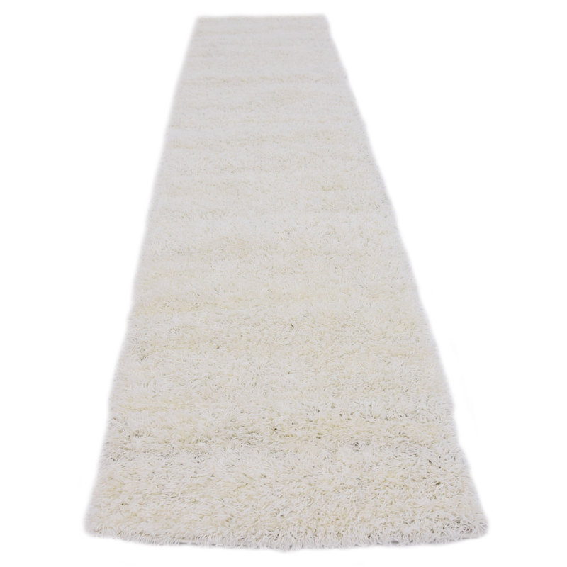 Tapis blanc neige Roshane, Tapis de couloir 2 pi 7 po x 10 pi