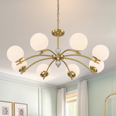 Murtie 8-Light Modern Sputnik Glass Globe Chandelier