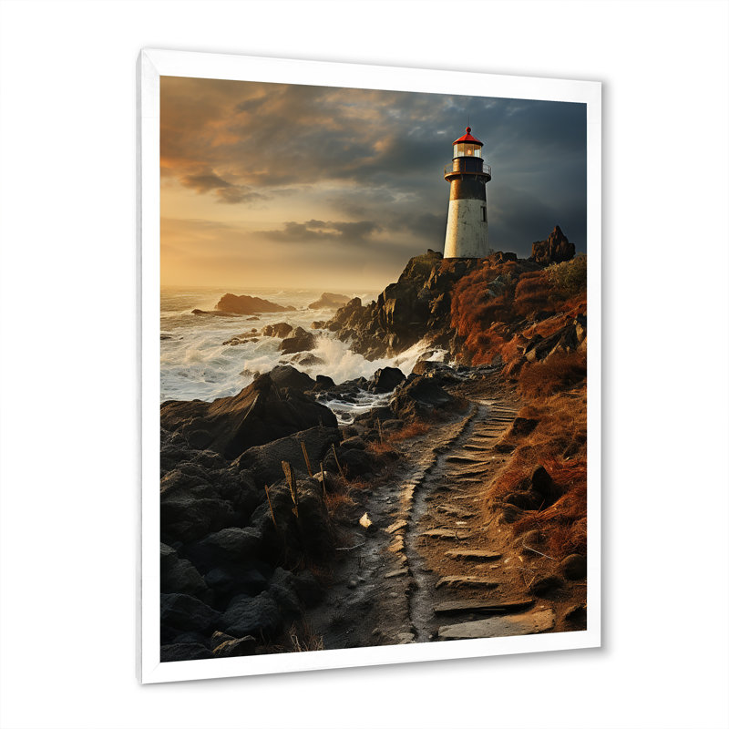 Phare Moody Scenery I, Cadre simple blanc, H 40 po x l 30 po x P 1,5 po