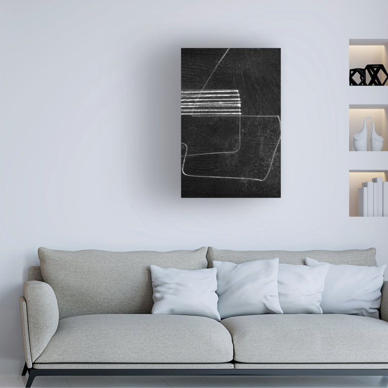 Art Dan Dan sur toile noire 3, H 19 po x l 12 po