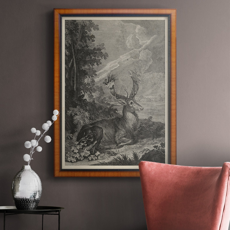 Toile encadrée de qualité supérieure Woodland Deer III - prête à être accrochée, H 20 po x l 16 po