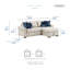 Canapé modulaire en microfibre 2 pièces 93 po avec lit escamotable, méridienne réversible et rangement dissimulé Retford-133251099