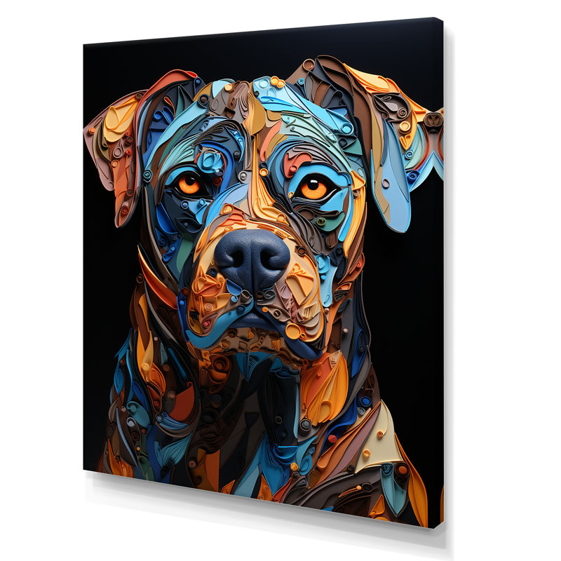 «Boxer Boldness I», art mural sur toile, H 32 po x l 24 po x P 1 po, Toile tendue