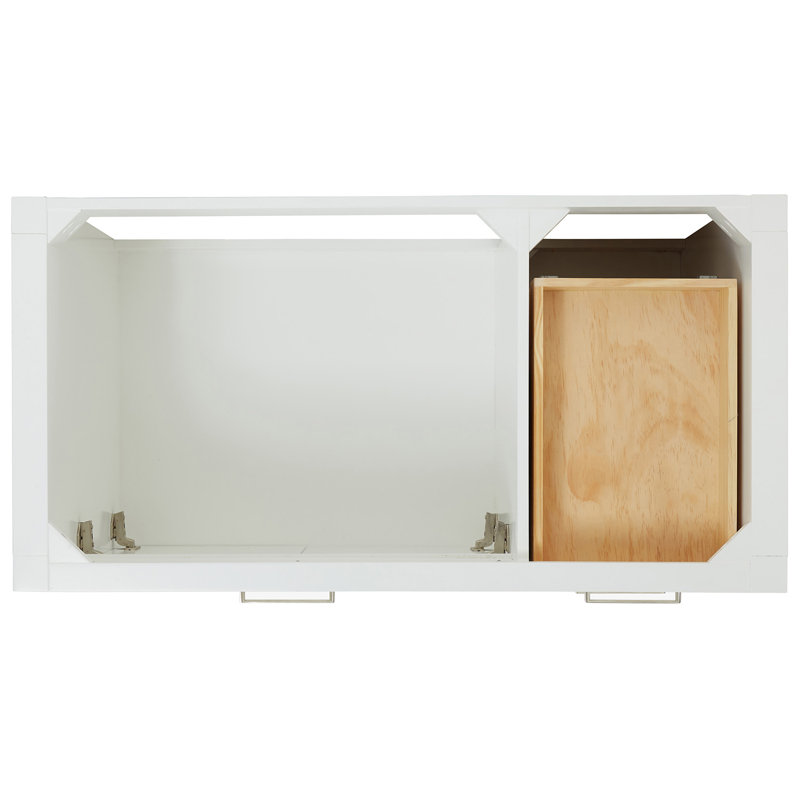 5_ARIEL Bristol 36 Single Sink Bathroom Vanity with Carrara White Quartz, 42" , Rectangle, White