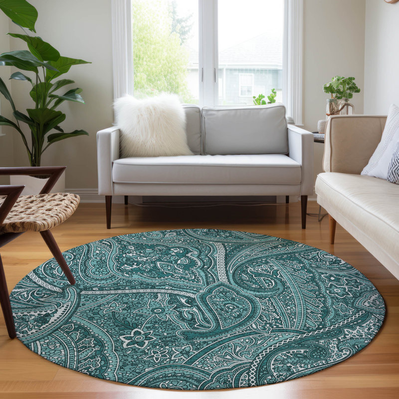 Tapis de porte d'extérieur antidérapant Itzamaray, Rond 8 pi