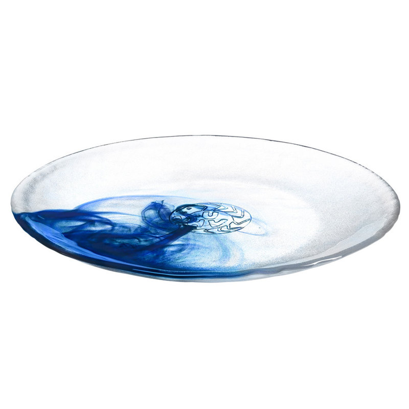Mine Glass Appetizer Plate, Blue
