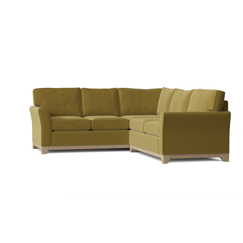 Canapé modulaire en coton de 108 po de largeur Bevins, Marron foncé, Accoudoir à droite (vu de face), Perroquet Marlow