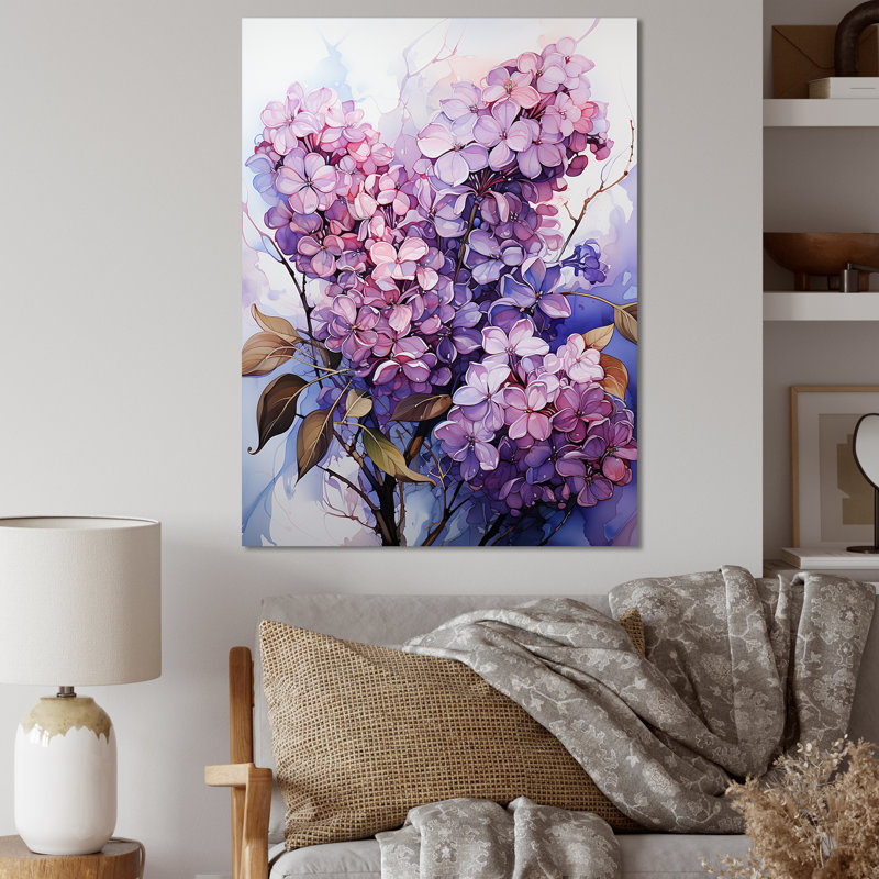 Lilacs Flow Grace I sur toile, H 40 po x l 30 po x P 1,5 po, Toile tendue