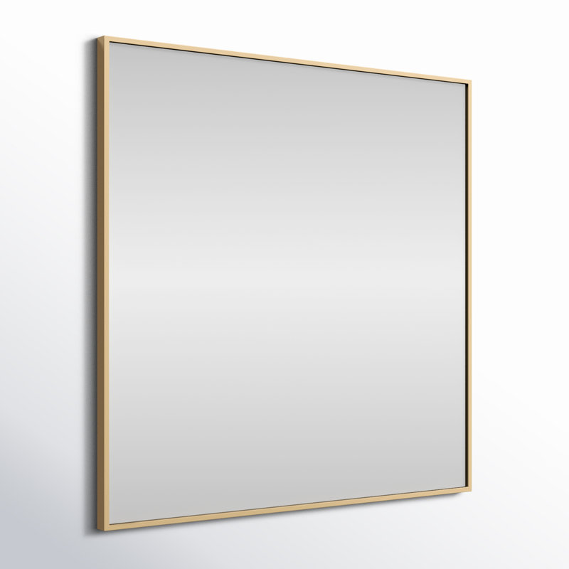 Sabine Metal Rectangle Wall Mirror, 36" x 36", Brass