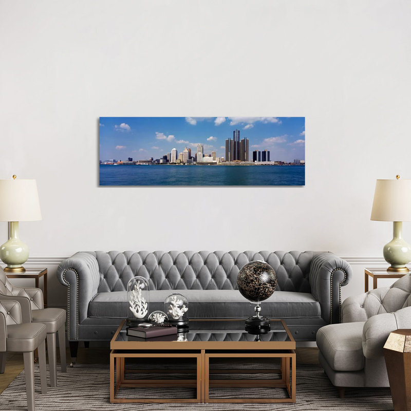 Detroit MI USA #2 - Wrapped Canvas Panoramic Print, 152.4 cm H x 50.8 cm W x 3.175 cm D