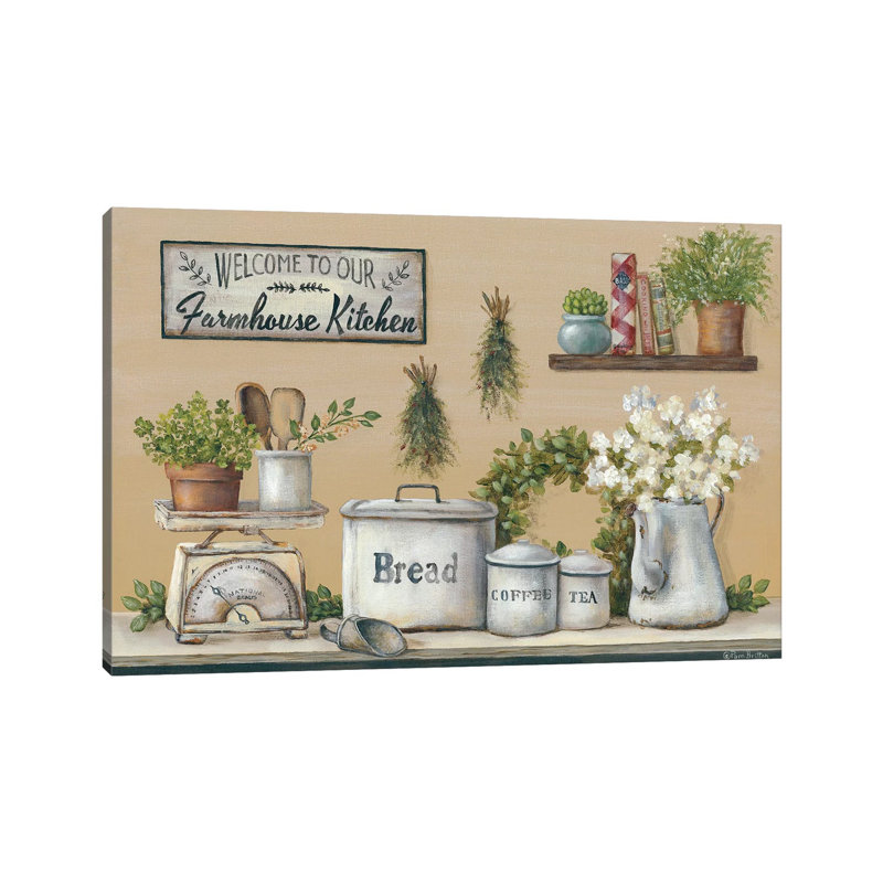 Garden Farmhouse Kitchen by Pam Britton - Wrapped Canvas Painting, 66.04 cm H x 45.72 cm W x 3.175 cm D