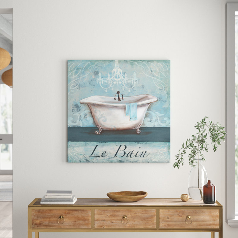Aqua Bath Le Bein 1 Piece Wrapped Canvas Wall Art, 91.44cm H x 91.44cm W