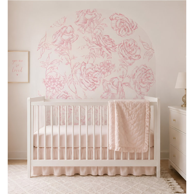 Adhésif décoratif arche florale rose de 66 po de largeur, 78 po de hauteur, 66" W x 78" H