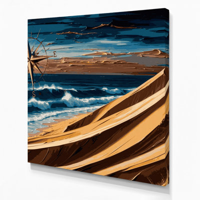 «Nautical Sand dunes», art mural sur toile brune