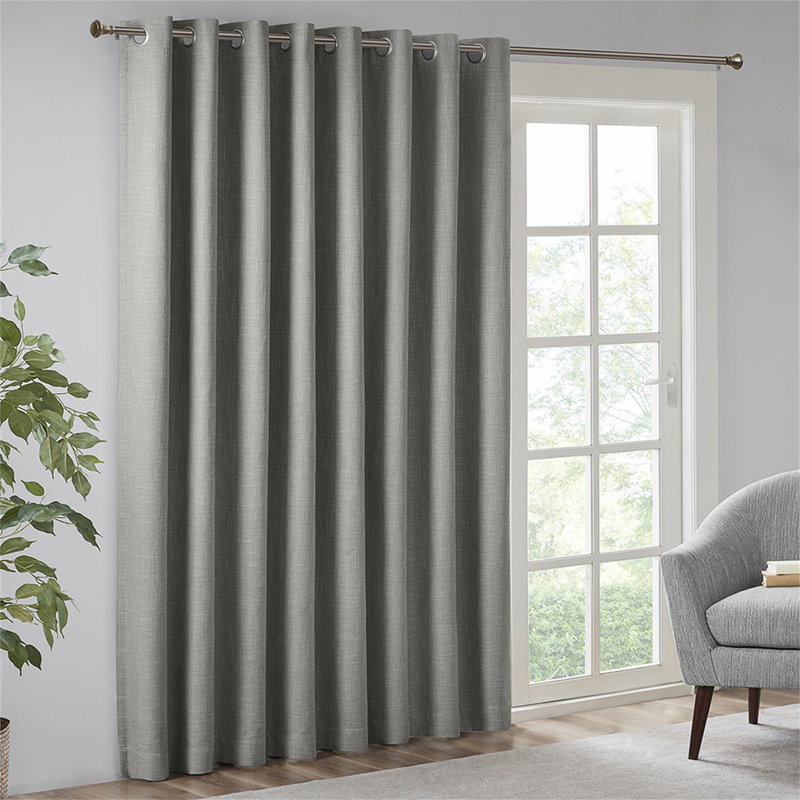 Panneau de fenêtre imprimé chiné occultant, Gris
